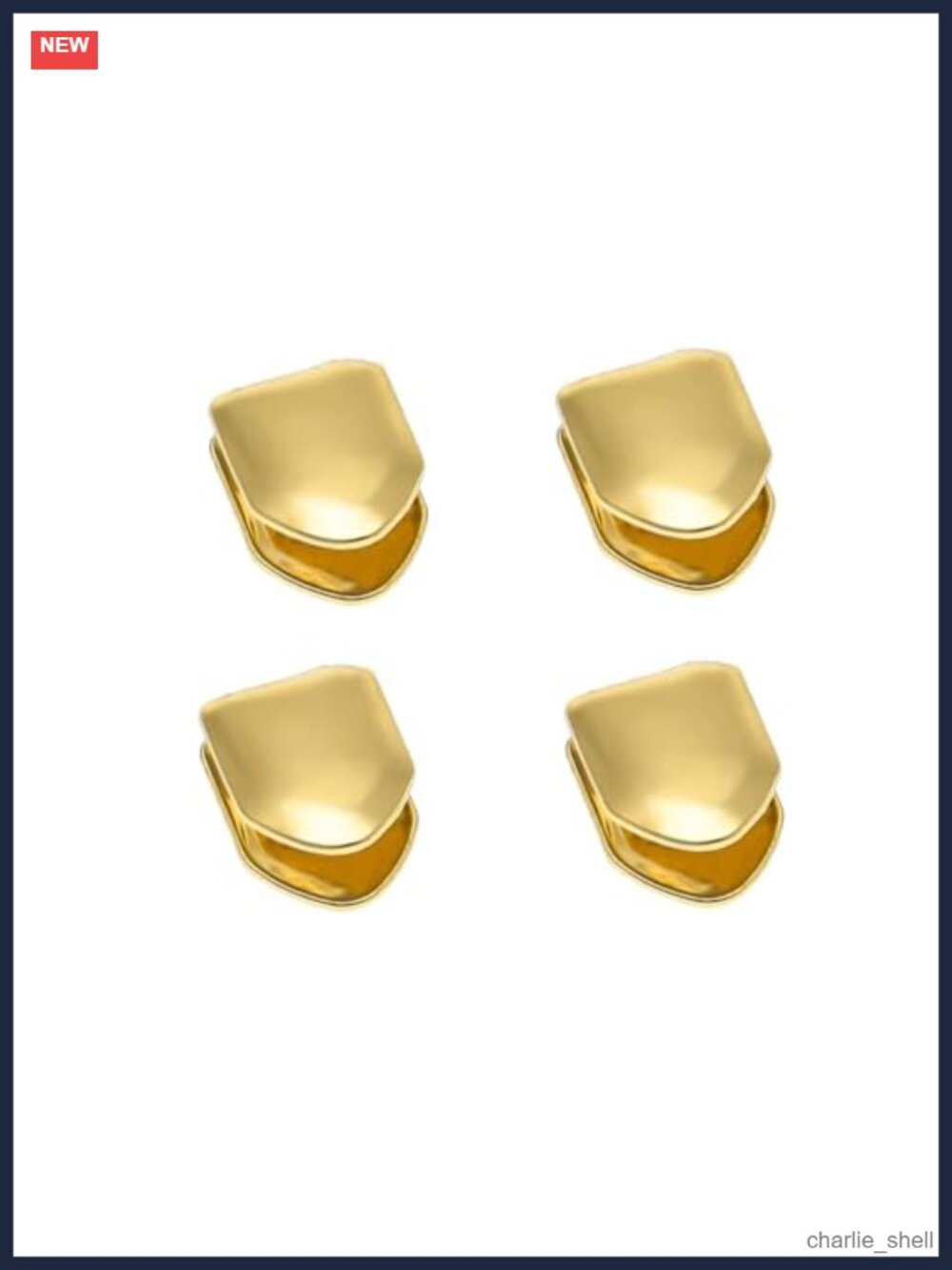 4pc Gold Plated Dental Grills Caps Custom Fit Brass Tooth Caps Cosplay